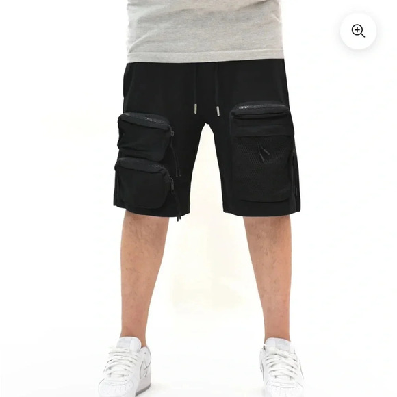 ⭐️ Switch Remarkable Heavy Knit Cargo Shorts Black NWT Size XL - Picture 5 of 7